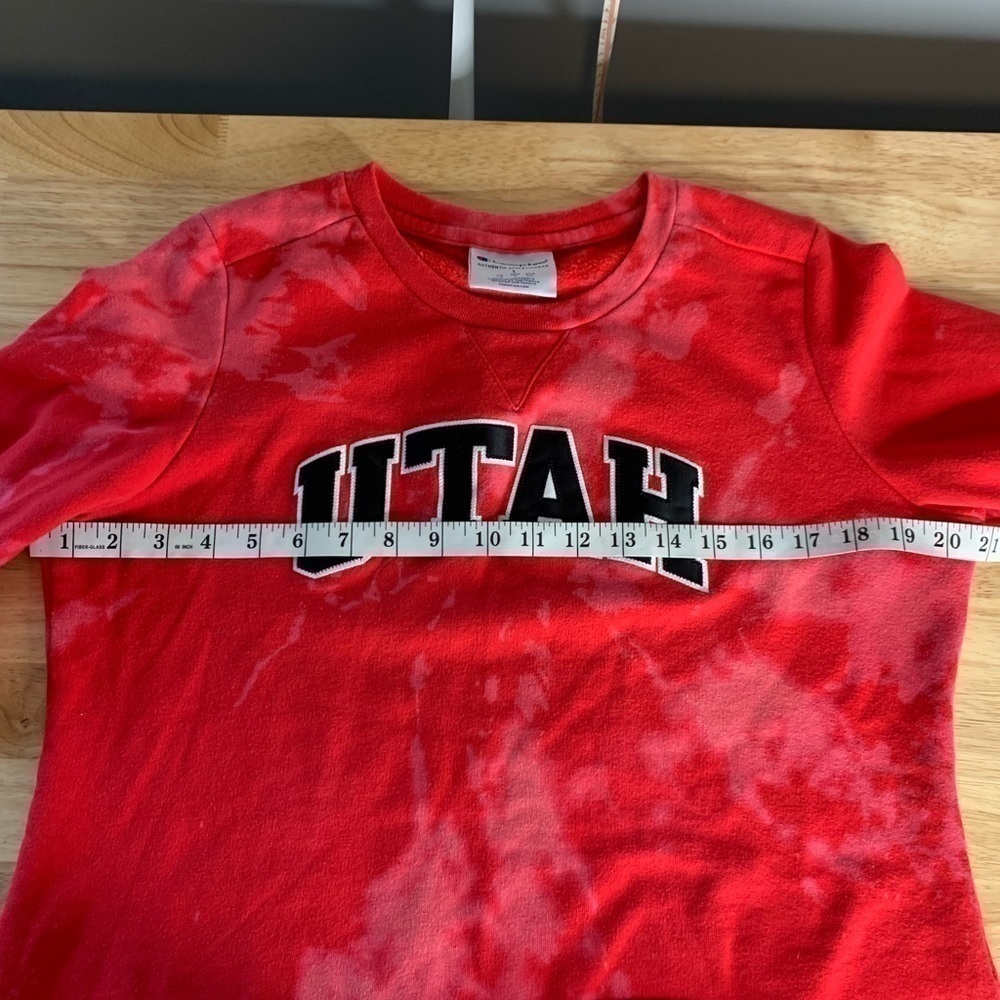 Champion Tie Dye Utah Cropped Sweatshirt Size Large - Picture 7 of 9